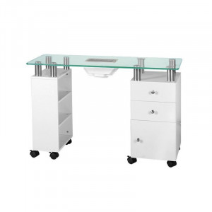Biurko Glass Z Pochłaniaczem 013 B Białe 