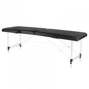 Stół Składany Do Masażu Aluminiowy Komfort 2 Segmenty Black