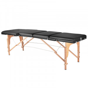 Stół Składany Do Masażu Wood Komfort 3 Segmentowe Black