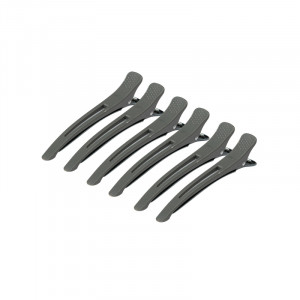 Klamry Klipsy Fryzjerskie Do Włosów E-12 B 6 Szt 11,5 Cm Szare