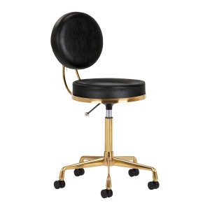 Taboret Kosmetyczny H5 Złoty Czarny