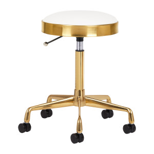 Taboret Kosmetyczny H7 Złoty Biały