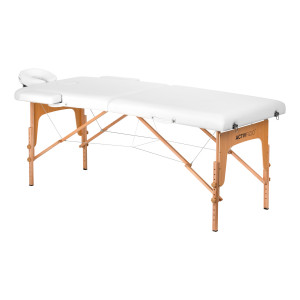 Stół Składany Do Masażu Wood Komfort Activ Fizjo Lux 2 Segmentowy 190x70 Biały