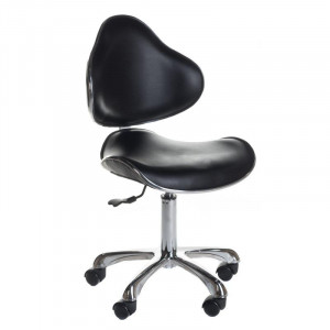 Taboret Kosmetyczny Z Oparciem Bd-9933 Czarny