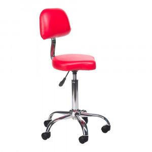 Taboret Kosmetyczny Z Oparciem Bh-7268 Czerwony