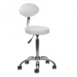 Taboret Kosmetyczny Z Oparciem Bh-7289 Biały