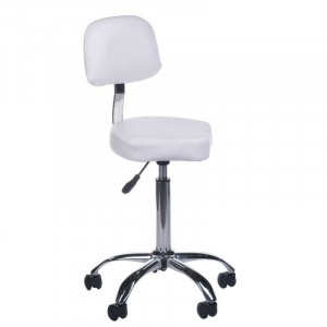 Taboret Kosmetyczny Z Oparciem Bh-7268 Biały