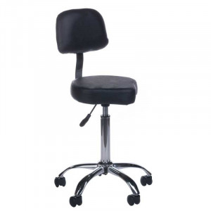Taboret Kosmetyczny Z Oparciem Bh-7268 Czarny