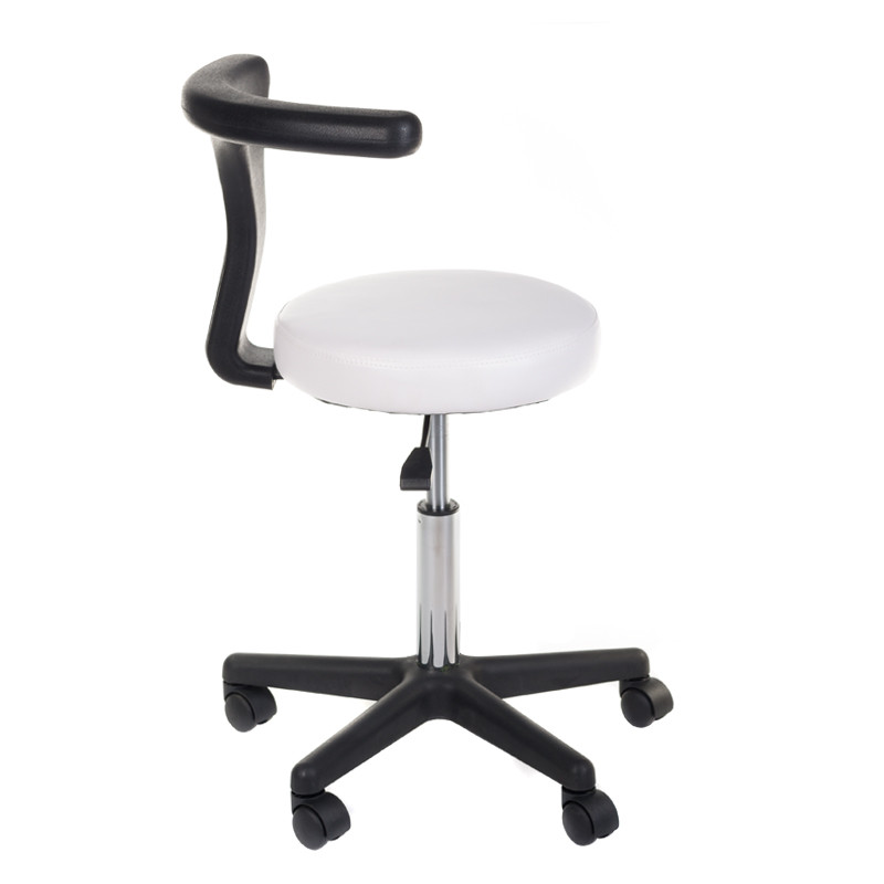 Taboret Kosmetyczny + Podłokietnik Ng-Ch049 Biały