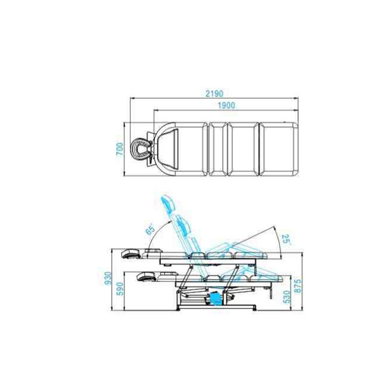 Leżanka Elektr. Do Masażu Azzurro 693 a 3 Siln. Biała