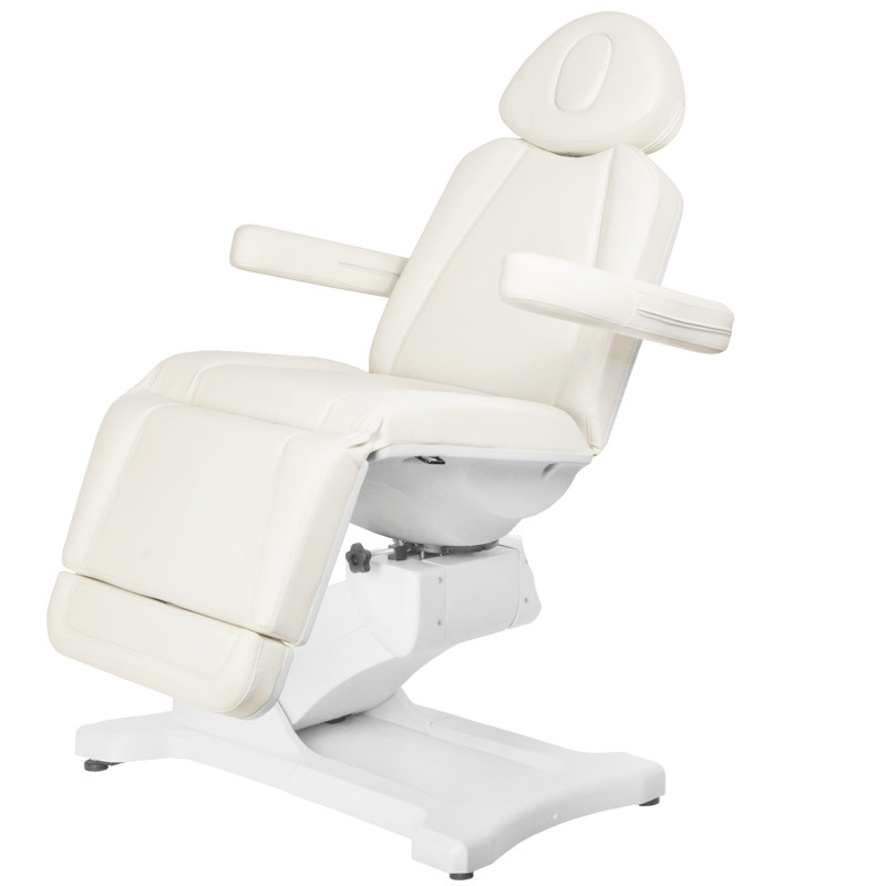 Fotel Kosmetyczny Elektr. Azzurro 869 a Obrotowy 4 Siln. Biały