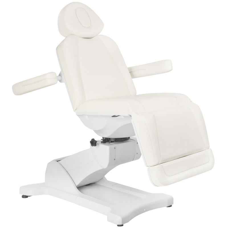 Fotel Kosmetyczny Elektr. Azzurro 869 a Obrotowy 4 Siln. Biały