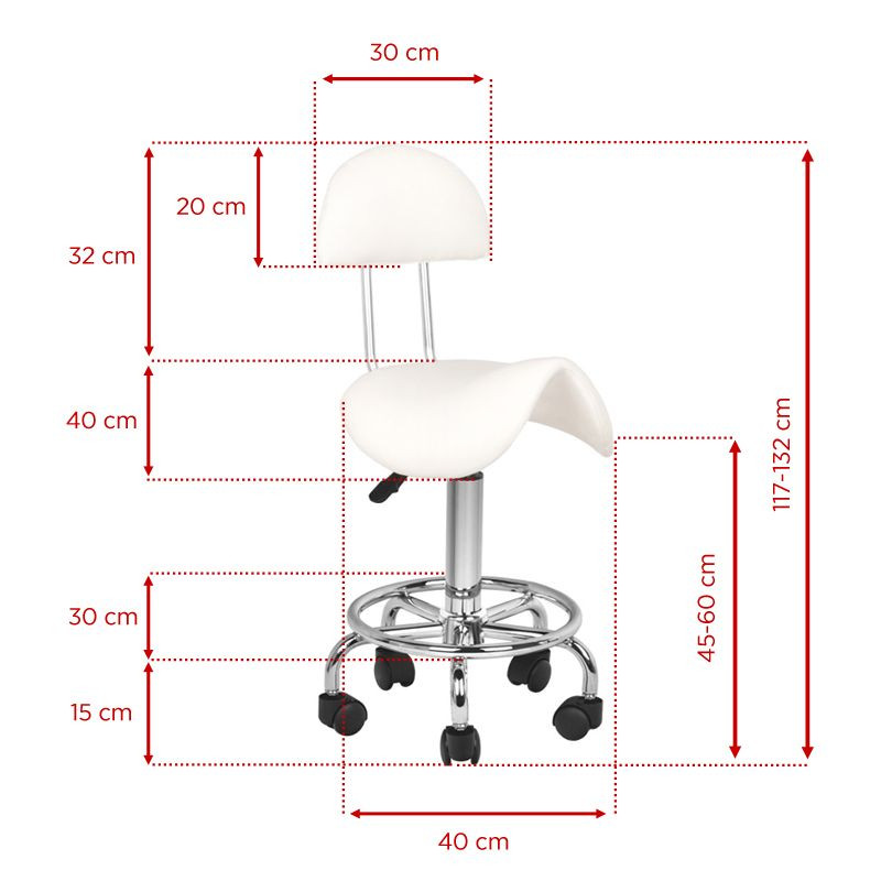 Taboret Kosmetyczny 6001 Biały