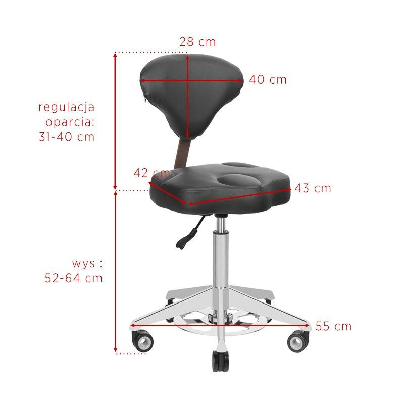 Taboret Kosmetyczny Azzurro 156 F Bump-Up Biały