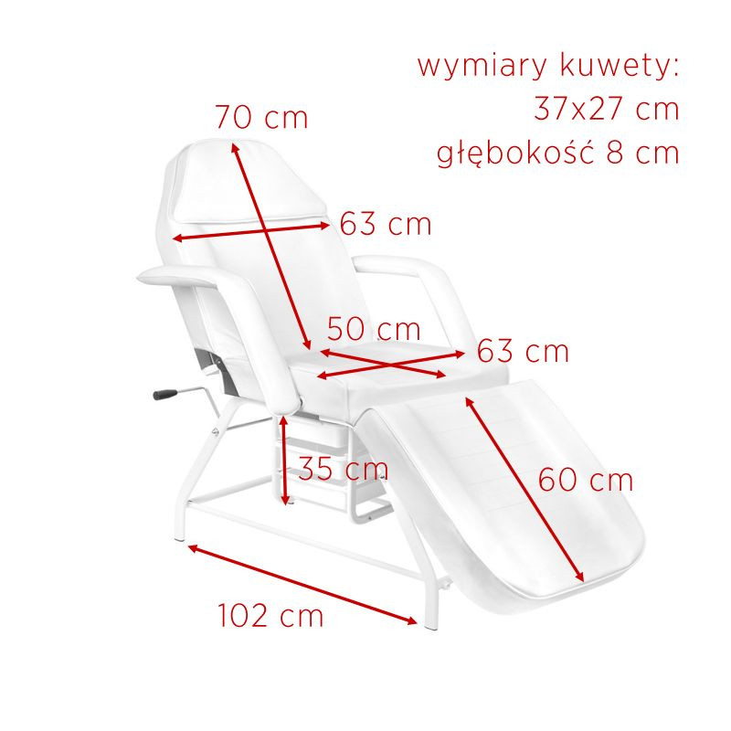 Fotel Kosmetyczny 557 a Z Kuwetami Biały