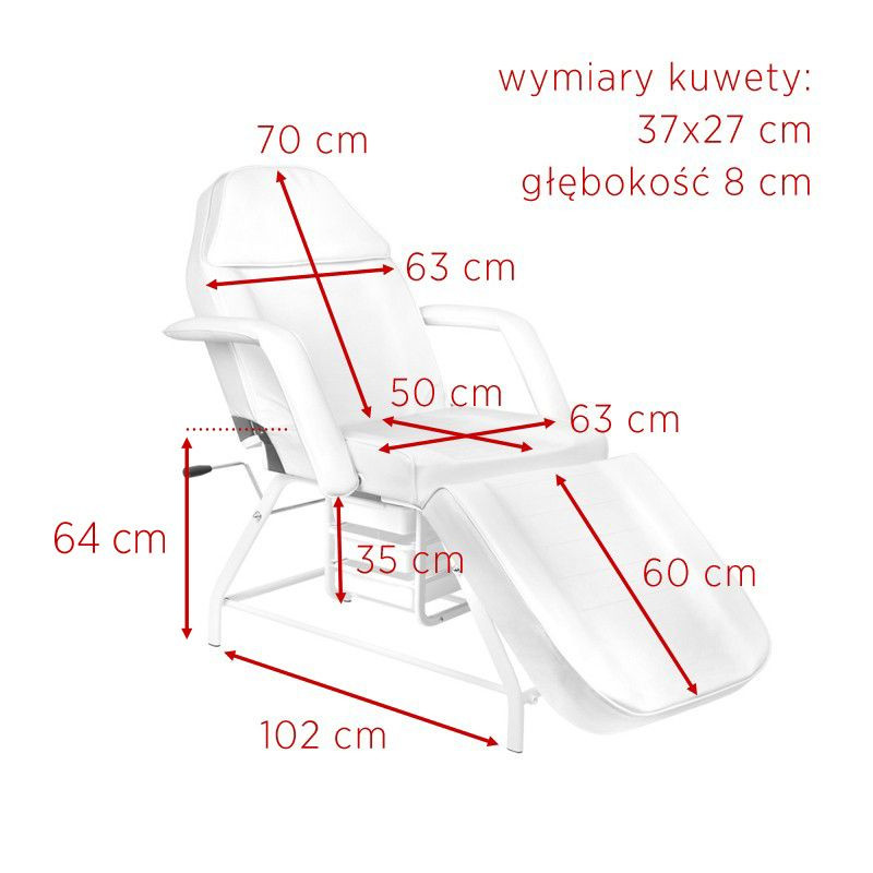 Fotel Kosmetyczny 557 a Z Kuwetami Biały