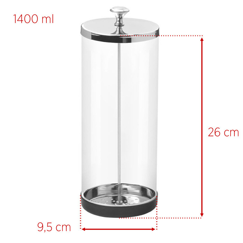 Pojemnik Szklany Do Dezynfekcji Narzędzi 1400 Ml