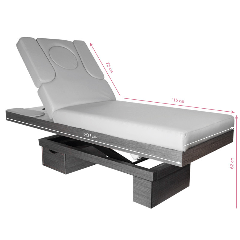 Spa Leżanka Kosmetyczna Azzurro Wood 815 B Świecąca Grey Podgrzewana