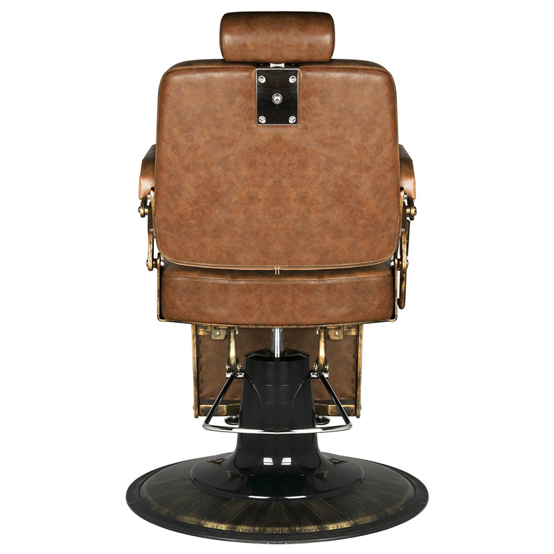 Gabbiano Fotel Barberski Boss Old Leather Jasny Brązowy 