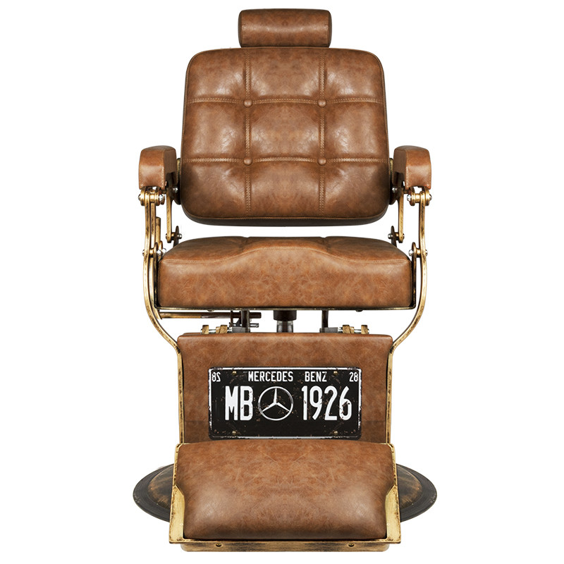 Gabbiano Fotel Barberski Boss Old Leather Jasny Brązowy 