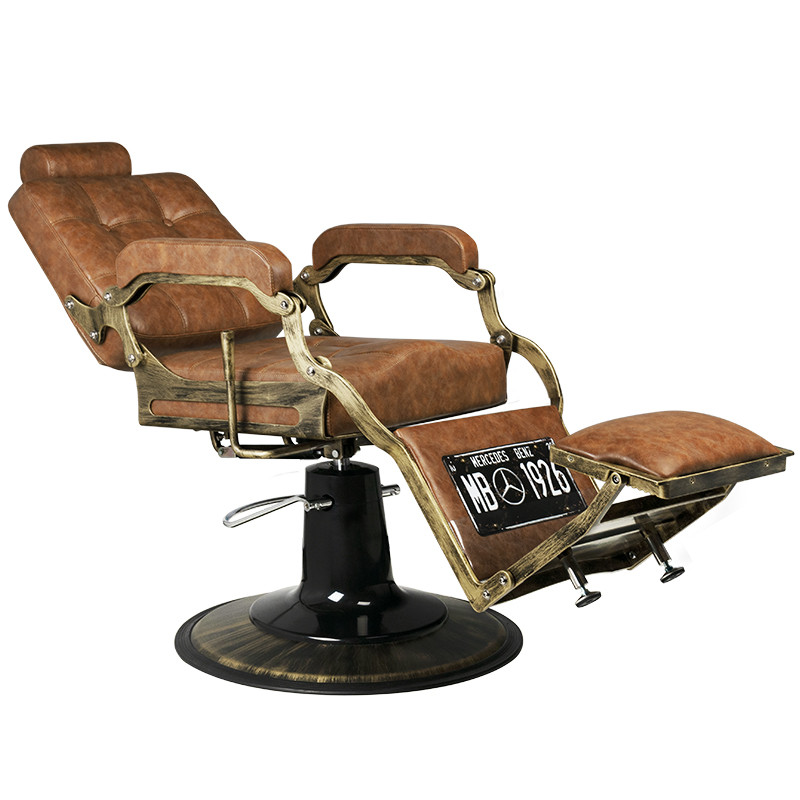 Gabbiano Fotel Barberski Boss Old Leather Jasny Brązowy 