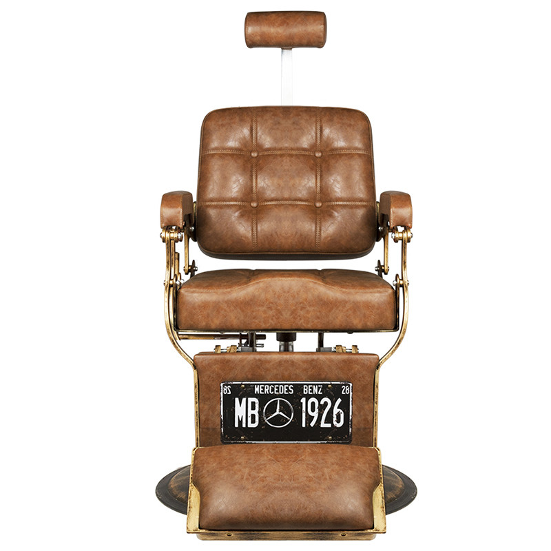 Gabbiano Fotel Barberski Boss Old Leather Jasny Brązowy 