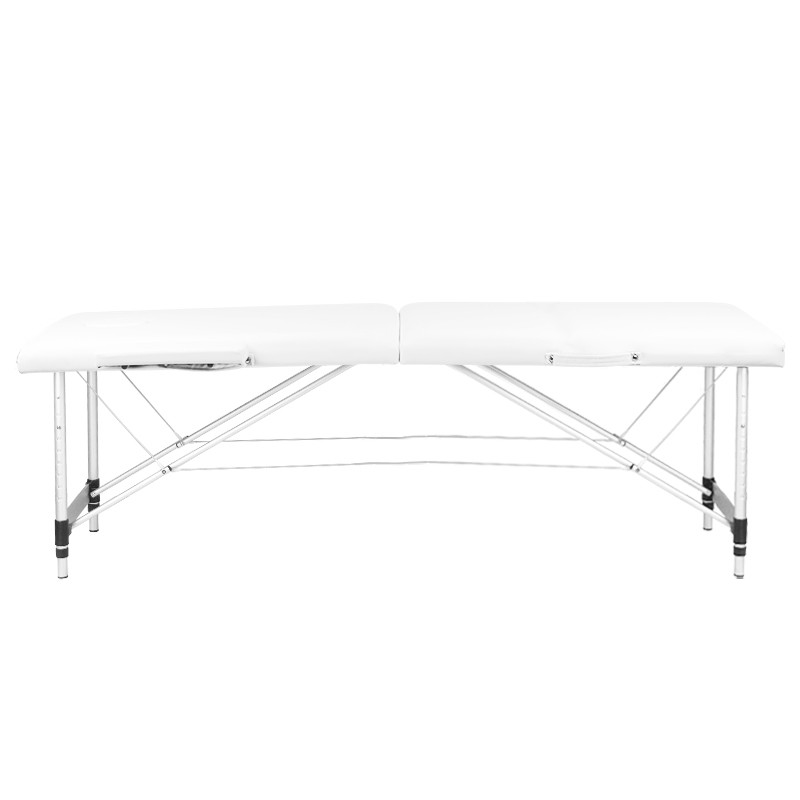 Stół Składany Do Masażu Aluminiowy Komfort 2 Segmentowe White