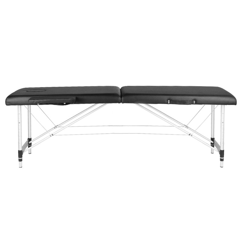 Stół Składany Do Masażu Aluminiowy Komfort 2 Segmenty Black