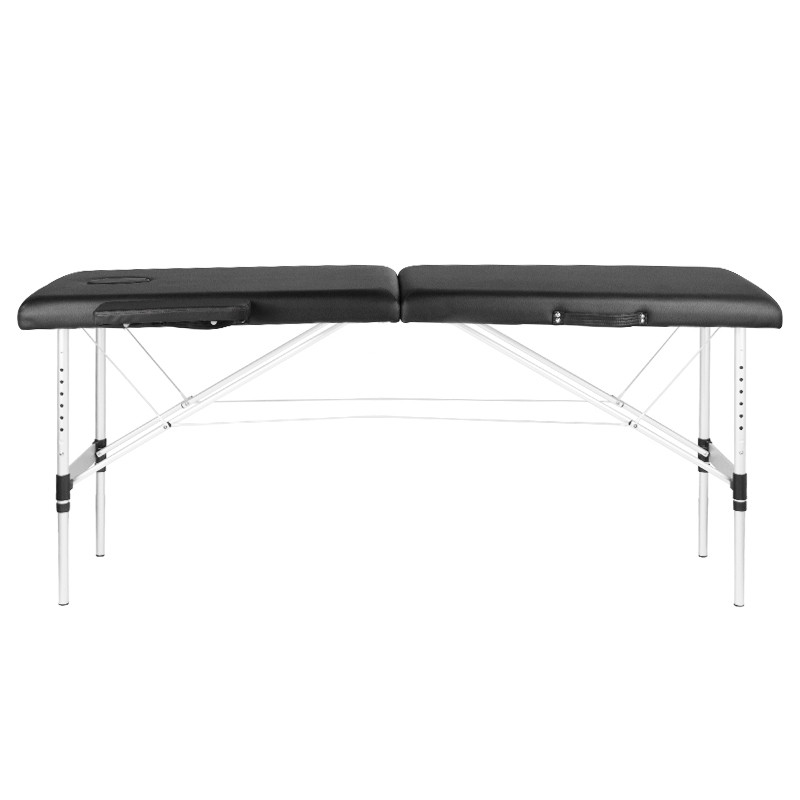 Stół Składany Do Masażu Aluminiowy Komfort 2 Segmenty Black