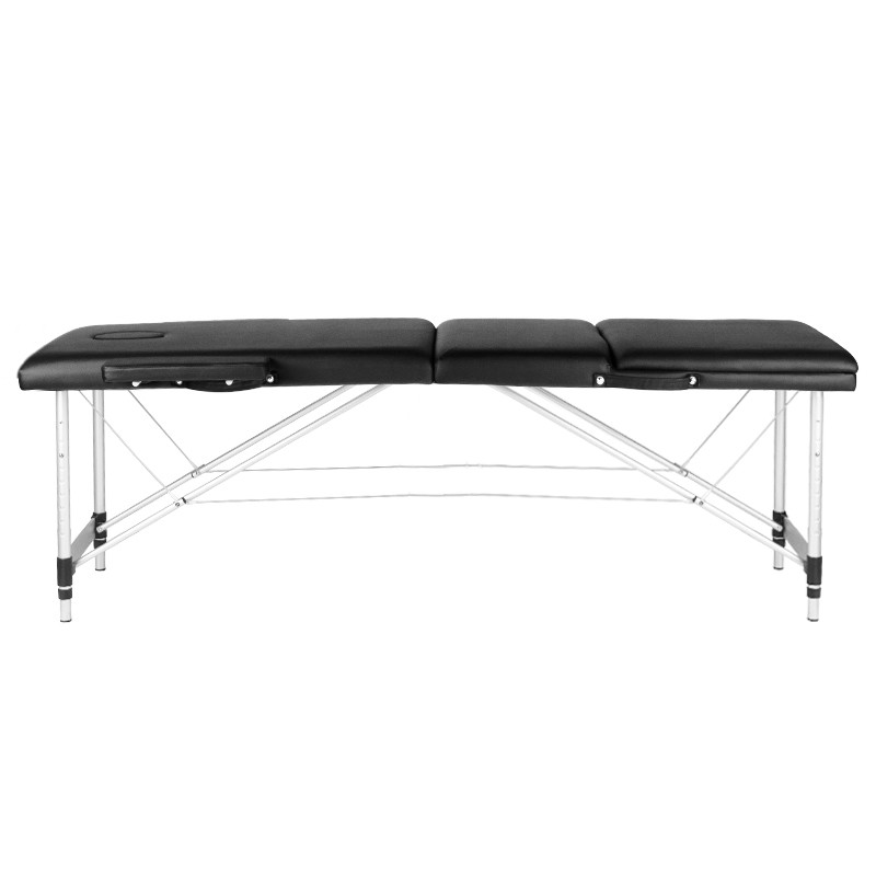 Stół Składany Do Masażu Aluminiowy Komfort 3 Segmentowy Black