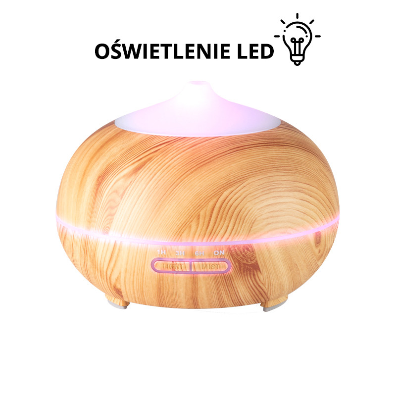 Aroma Dyfuzor Nawilżacz Powietrza Spa 06 Light Wood 400 Ml + Timer 