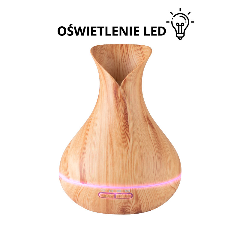 Aroma Dyfuzor Nawilżacz Powietrza Spa 15 Light Wood 400 Ml + Timer