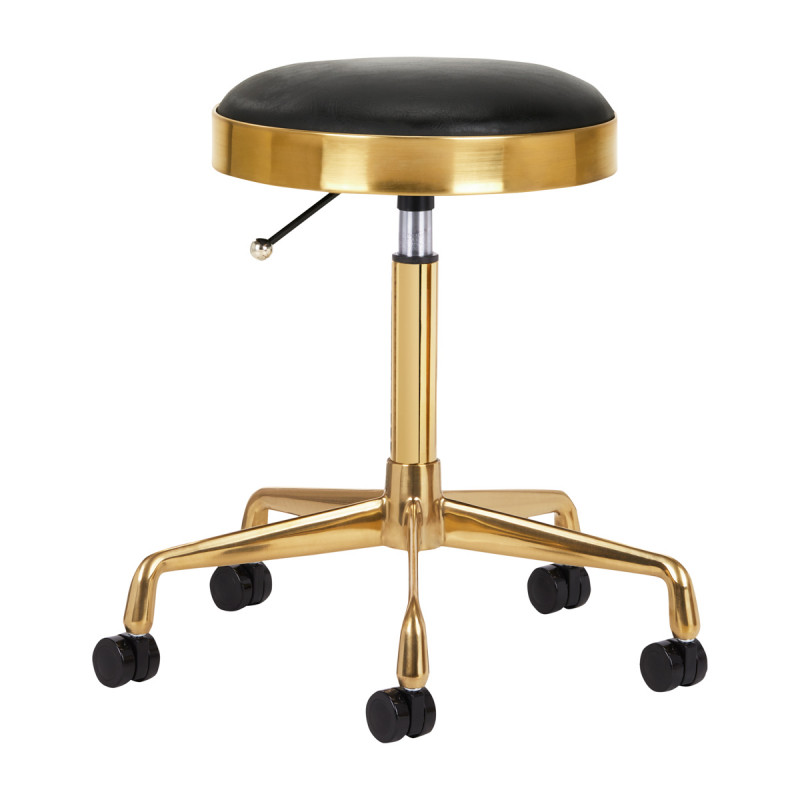 Taboret Kosmetyczny H7 Złoty Czarny