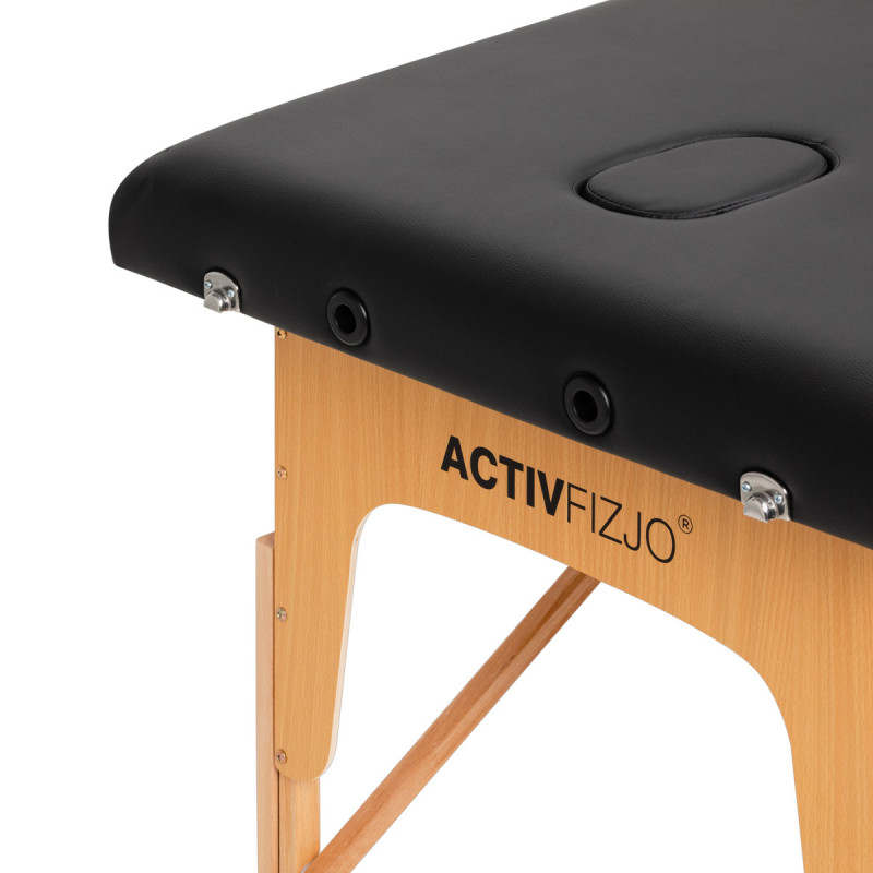 Stół Składany Do Masażu Wood Komfort Activ Fizjo Lux 3 Segmentowy 190x70 Czarny