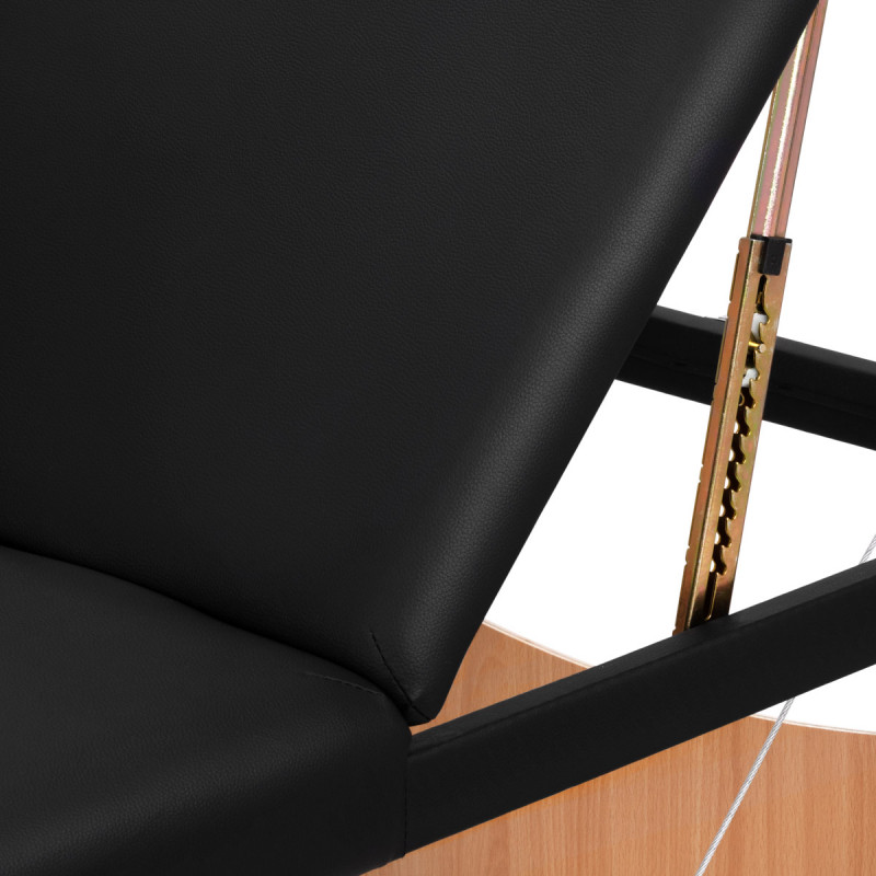 Stół Składany Do Masażu Wood Komfort Activ Fizjo Lux 3 Segmentowy 190x70 Czarny