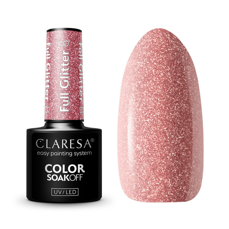 Claresa Lakier Hybrydowy Full Glitter 8 -5g