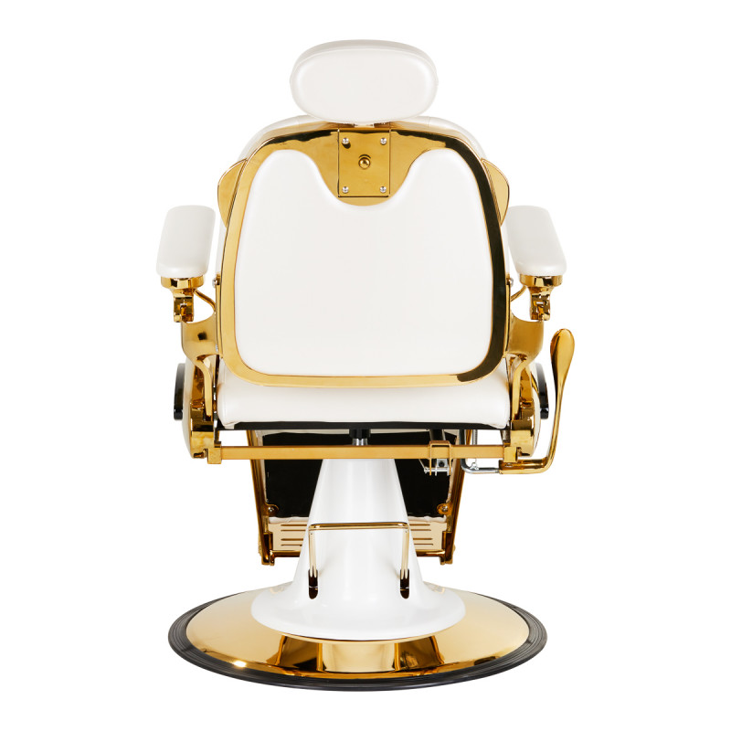 Gabbiano fotel barberski Francesco Gold biały
