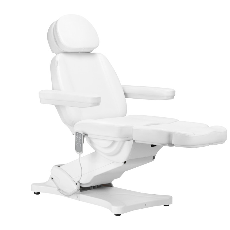 Elektryczny fotel kosmetyczny SILLON CLASSIC 4 silniki z kołyską biały