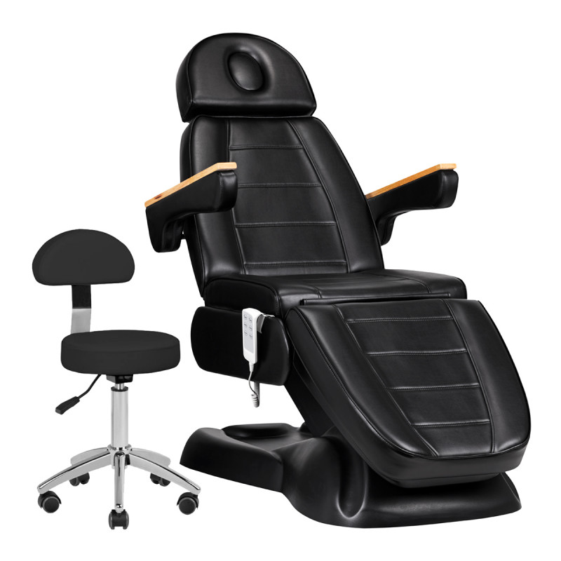 Fotel Kosmetyczny Elektryczny SILLON Lux 273b + Taboret 304 czarny