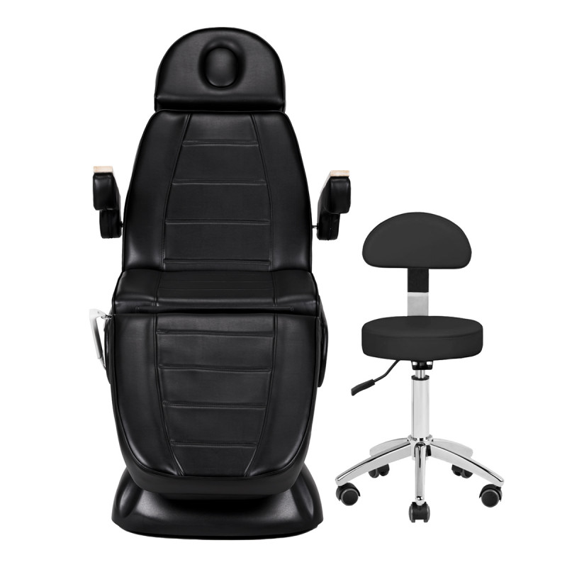 Fotel Kosmetyczny Elektryczny SILLON Lux 273b + Taboret 304 czarny