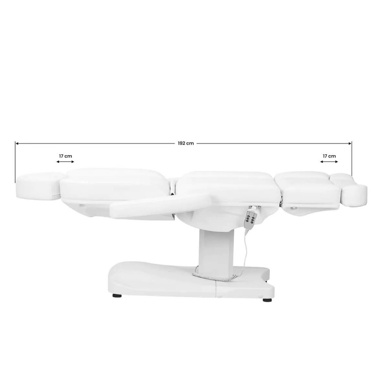 Fotel Kosmetyczny Elektryczny Azzurro 803D 3 silniki biały - wymiary