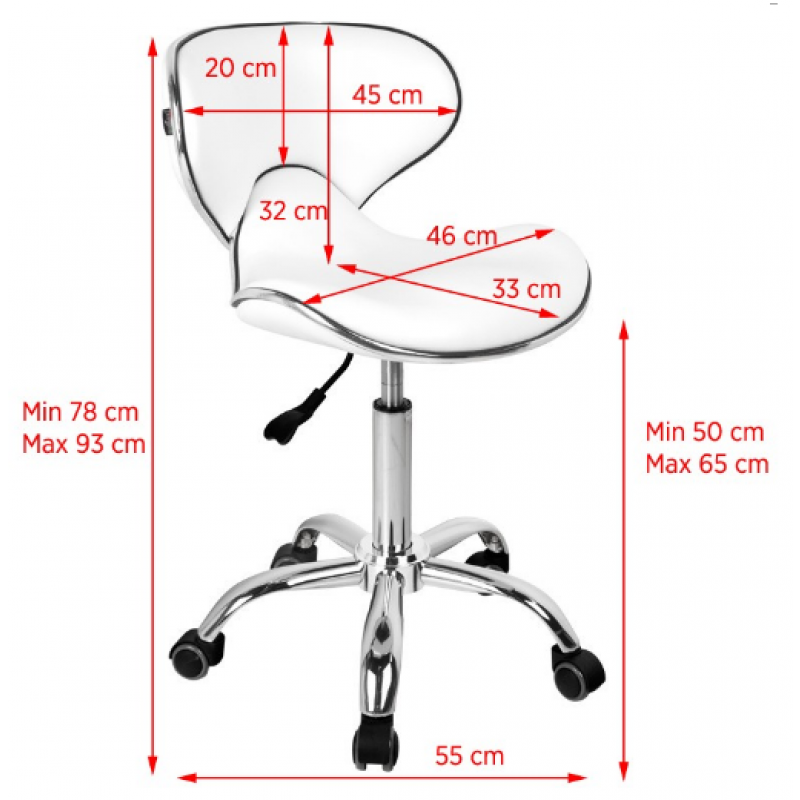 Gabbiano Taboret Kosmetyczny Q-4599 Biały 