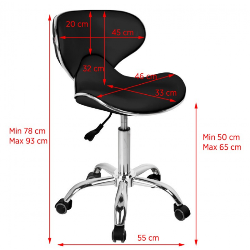 Gabbiano Taboret Kosmetyczny Q-4599 Czarny