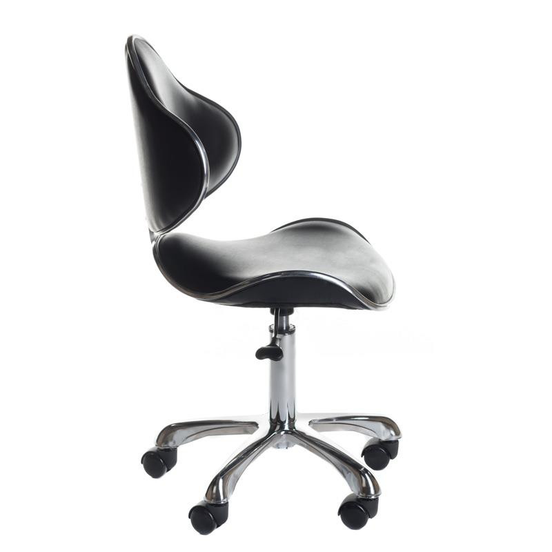 Taboret Kosmetyczny Z Oparciem Bd-9933 Czarny