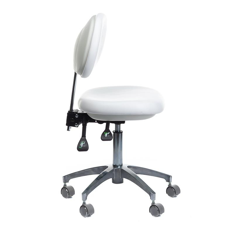 Taboret Medyczny Z Oparciem Bd-Y941 Biały