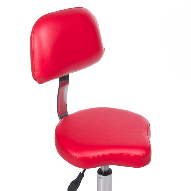 Taboret Kosmetyczny Z Oparciem Bh-7268 Czerwony