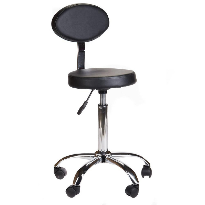 Taboret Kosmetyczny Z Oparciem Bh-7289 Czarny