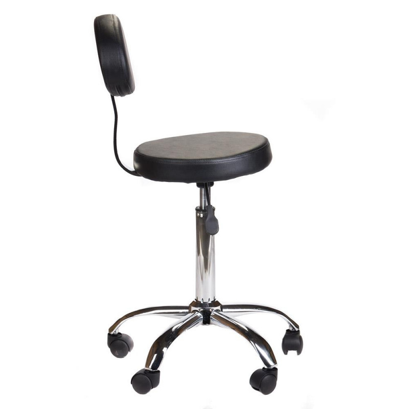 Taboret Kosmetyczny Z Oparciem Bh-7289 Czarny